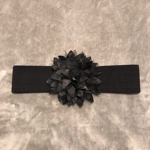 Black Flower Cinch Belt